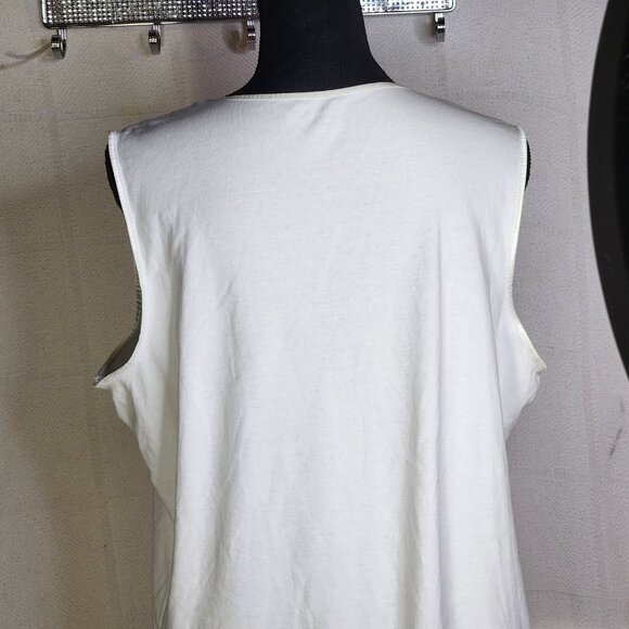 2pk CJ Banks White Cotton Satin Trim Sleeveless Camisole Tank Layering Top Sz 1X - Picture 11 of 16